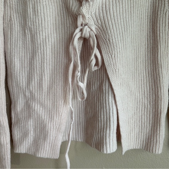 A.L.C. Alexander Pink Wool Cashmere Turtleneck Lace Up Back Sweater - Picture 7 of 10